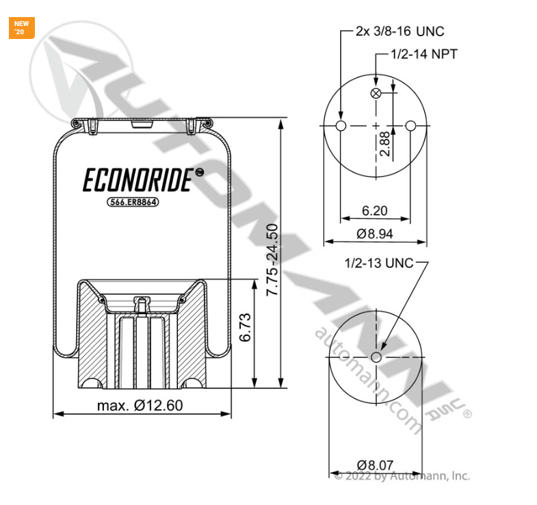 566.ER8864 - Econoride Air Spring Rolling Lobe