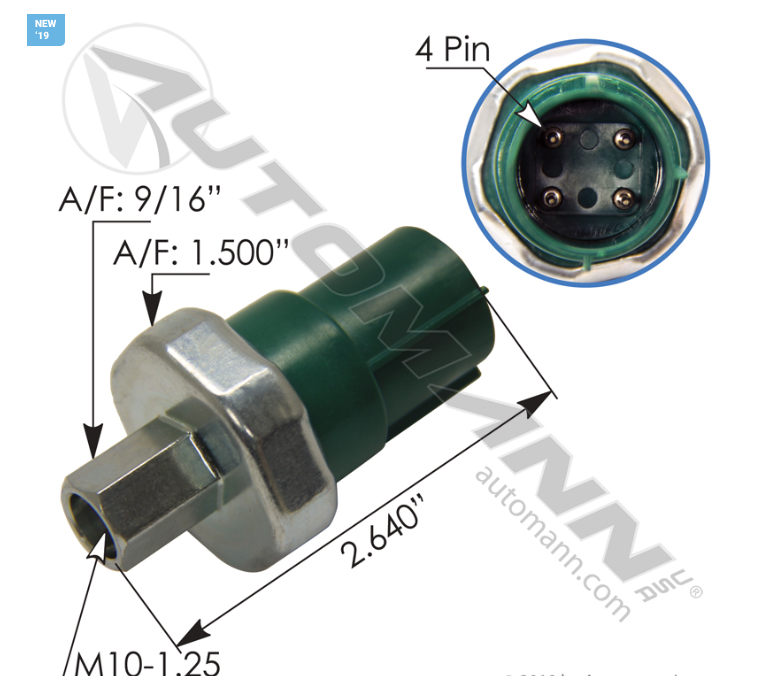 577.4659-HI-PRESSURE SENSOR GREEN HVAC