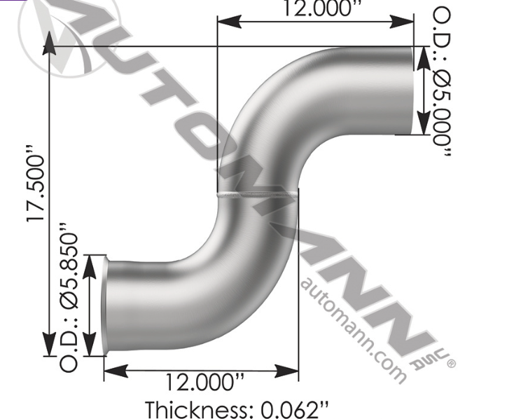 562.U4617094014A-EXHAUST PIPE ALZ FREIGHTLINER