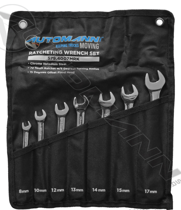 579.4007RK-RATCHETING COMBO WRENCH SET SAE 7PC