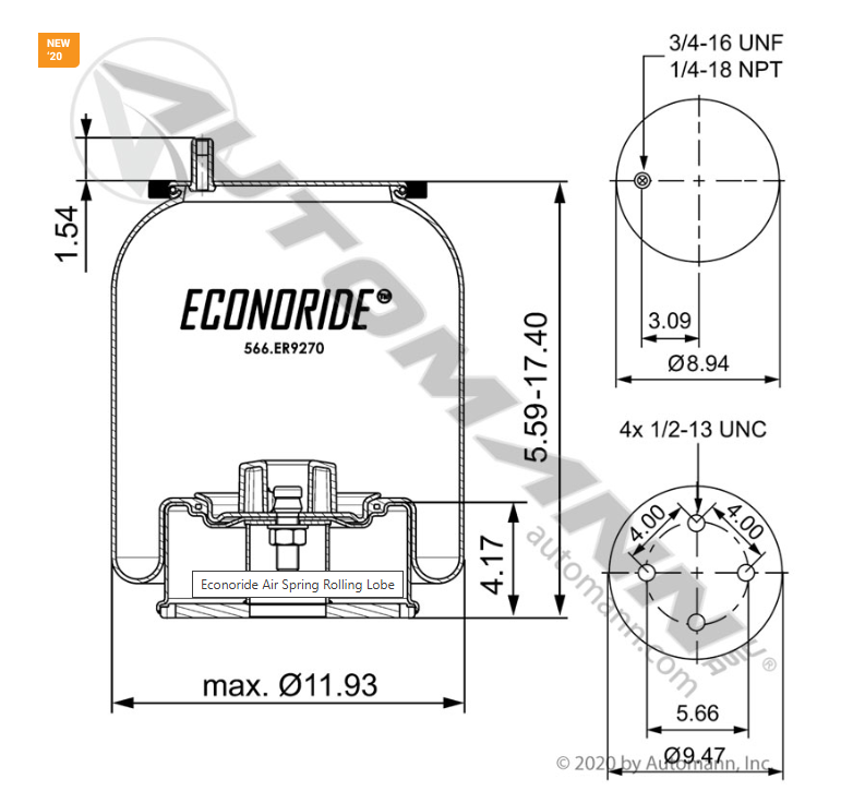 566.ER9270 - Econoride Air Spring Rolling Lobe