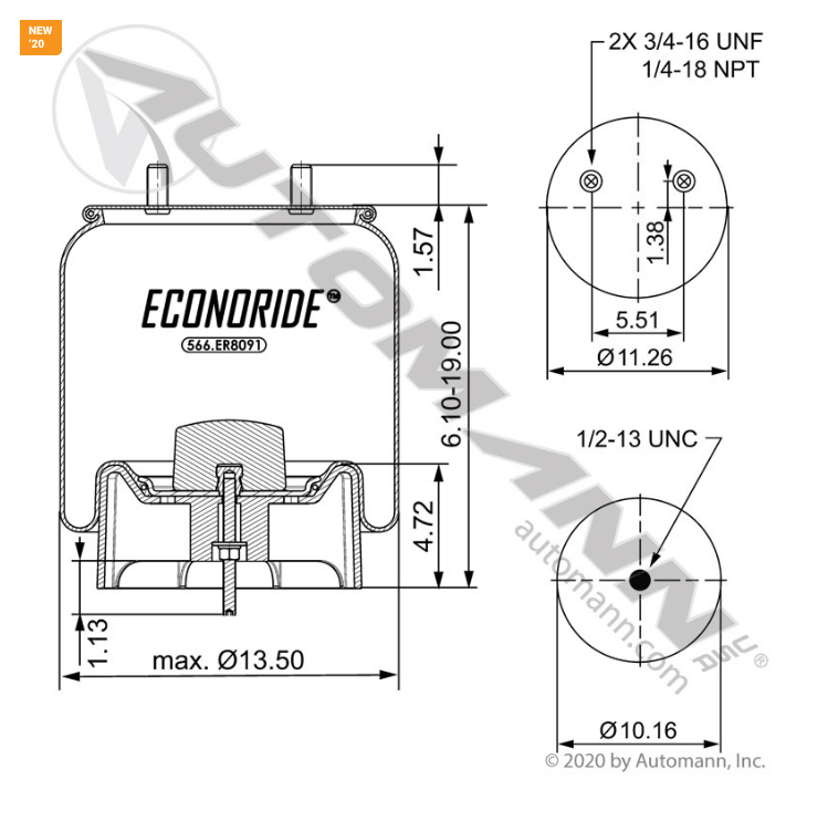566.ER8091 - Econoride Air Spring Rolling Lobe