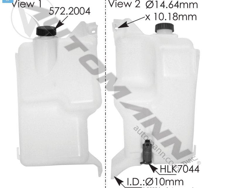 575.10117-WASHER FLUID RESERVOIR FREIGHTLINER ORDERED AS : A22-61372-000 Cascadia, Columbia
