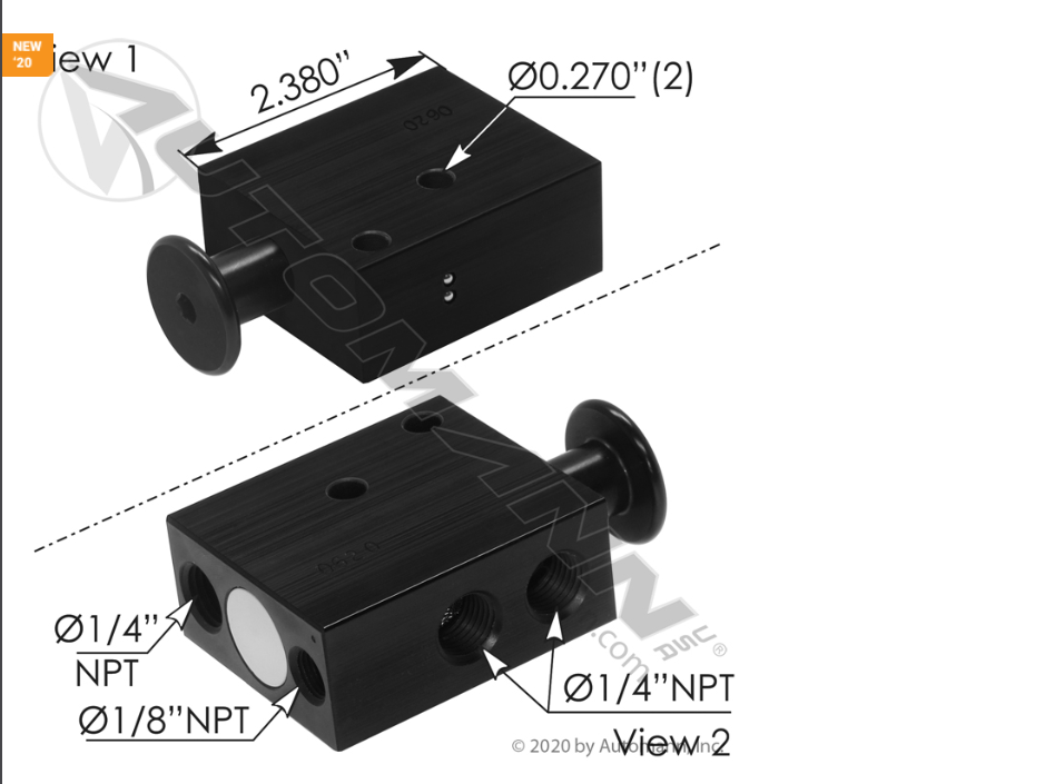 171.H754-VALVE W/O FITTINGS HENDRICKSON VS25223