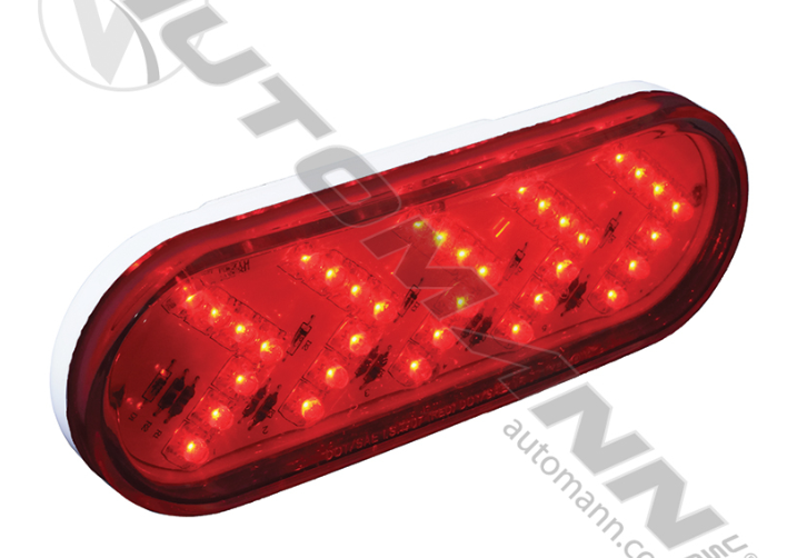 571.LD602CR35-TURN SIGNAL 6IN OVAL SEQ LED RED CLEAR ..