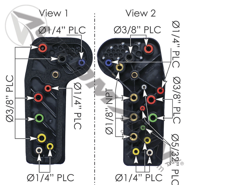 170.1015-Air Manifold Freightliner 1221425001, 1221425002 12-21425-001