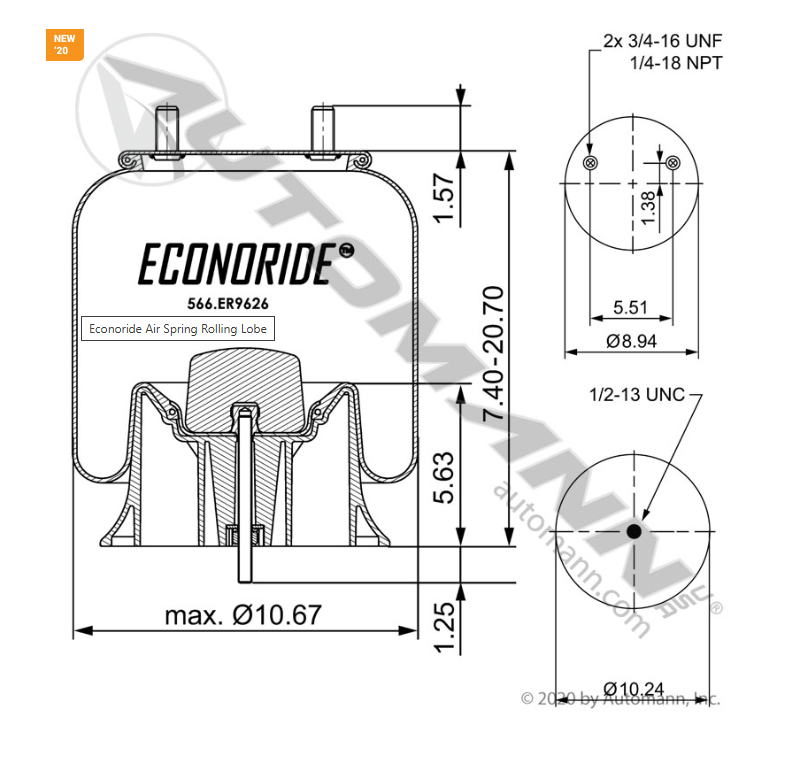 566.ER9626 - Econoride Air Spring Rolling Lobe
