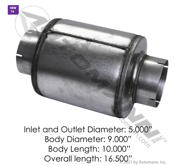 562.U65091-RESONATOR 5IN INLET / OUTLET 9 IN BODY