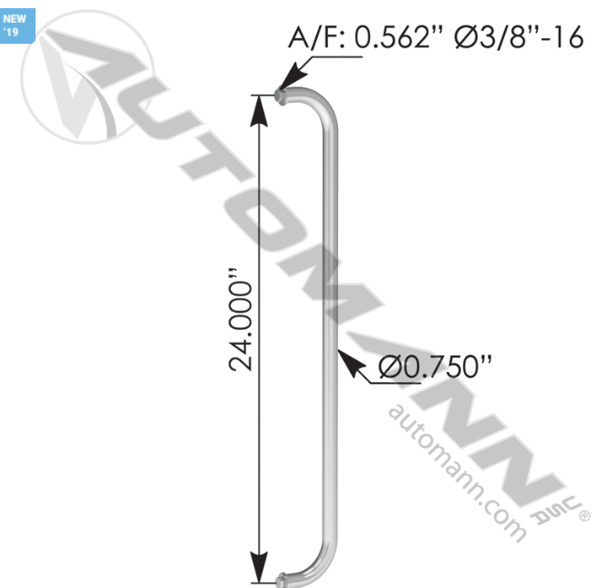 562.GH241SS-GRAB HANDLE 24IN