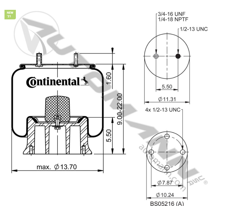 566.CT64347-COMTINENTAL AIR SPRING ROLLING LOBE