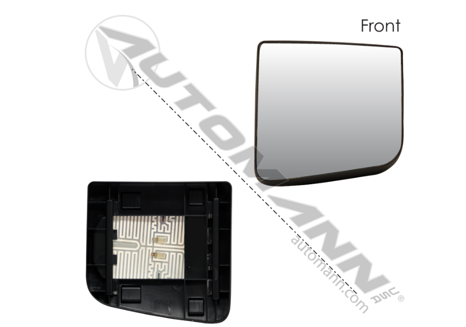 563.75022-MIRROR GLASS CONVEX HEATED RH PETERBILT