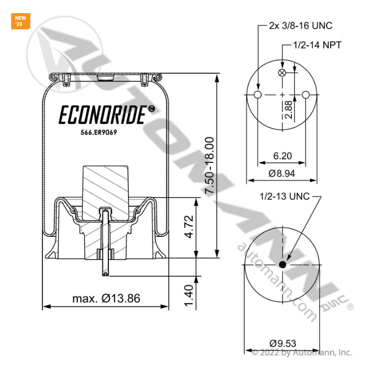 566.ER9069 - Econoride Air Spring Rolling Lobe
