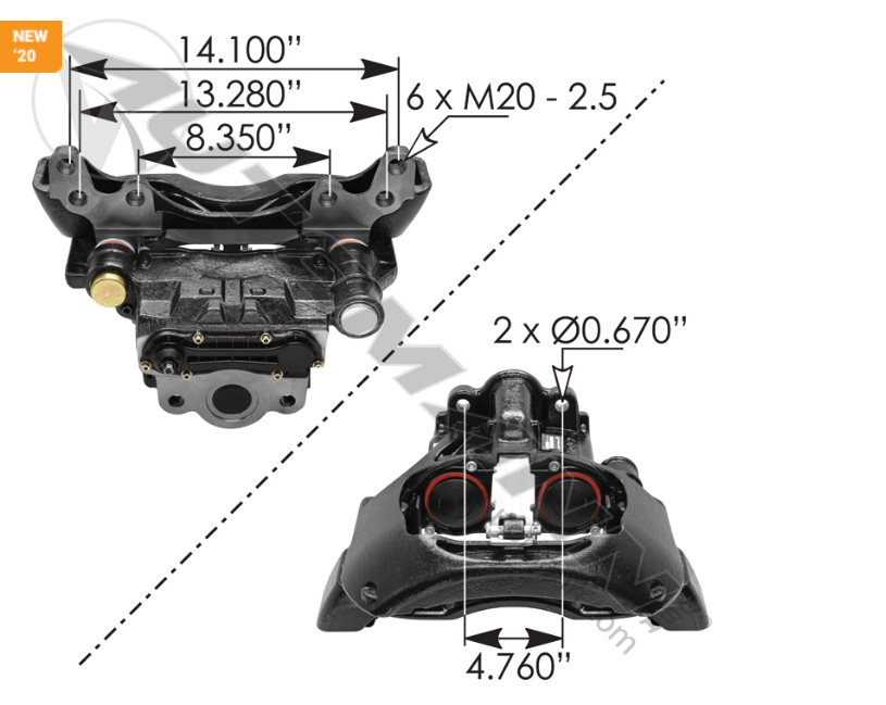 158.K149715-AIR DISC CALIPER W/CARRIER ADB22XL TYPE OEDERED AS 158K149715