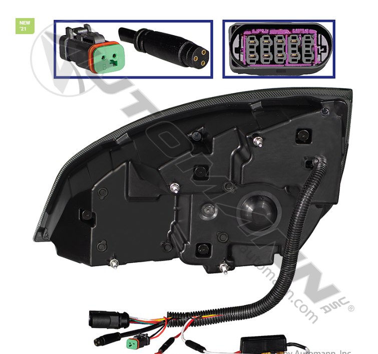 564.46002DCY-HEADLAMP RH CHROME LED FREIGHTLINER P4