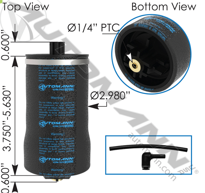 ABSZ70-K001-AIR SPRING CABIN KENWORTH W900 ABSZ70-6001 21511, T816001, W026007122