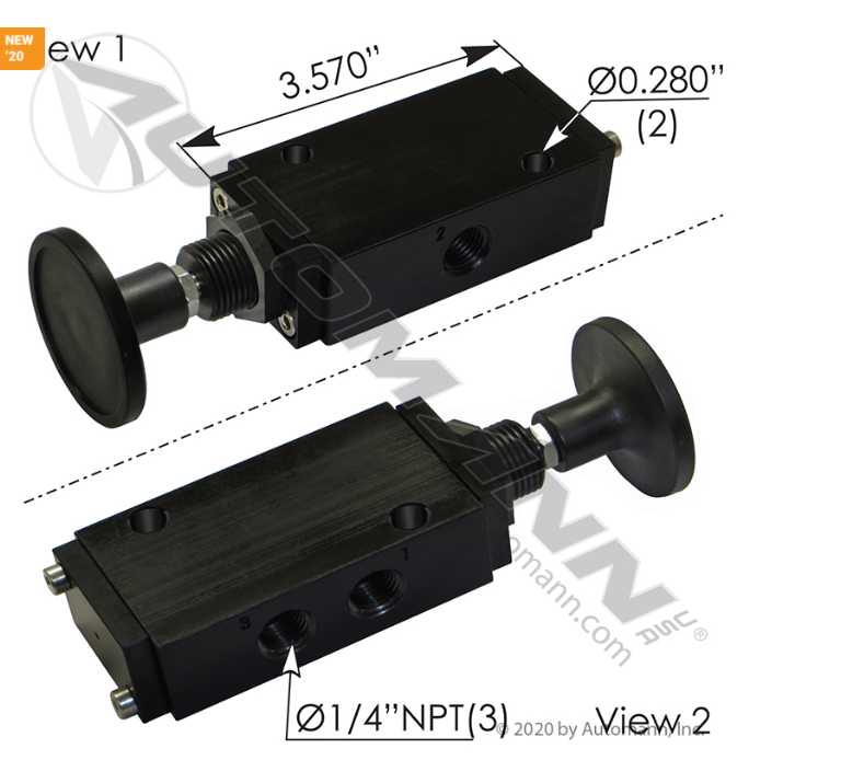 170.V23201-PUSH PULL VALVE 3 WAY ORDERED AS 170V23201