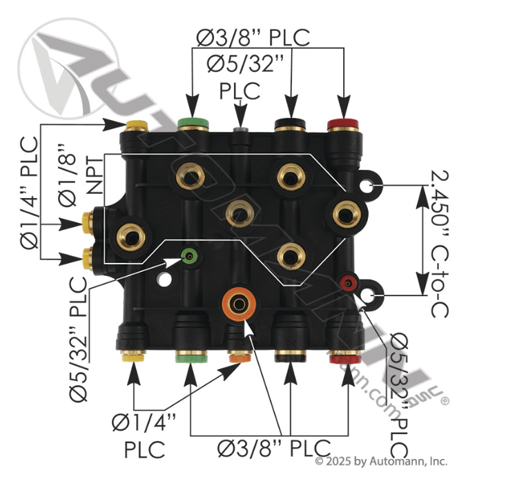 170.101-Air Manifold Freightliner A12-14736-003, A1214736003 century