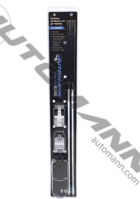 577.CB1005-CB DUAL ANTENNA KIT 24IN WHITE