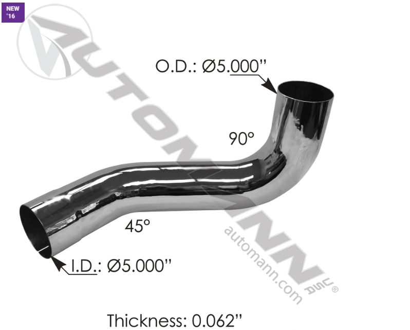 562.U5914764LC-EXHAUST ELBOW CHROME LH KW