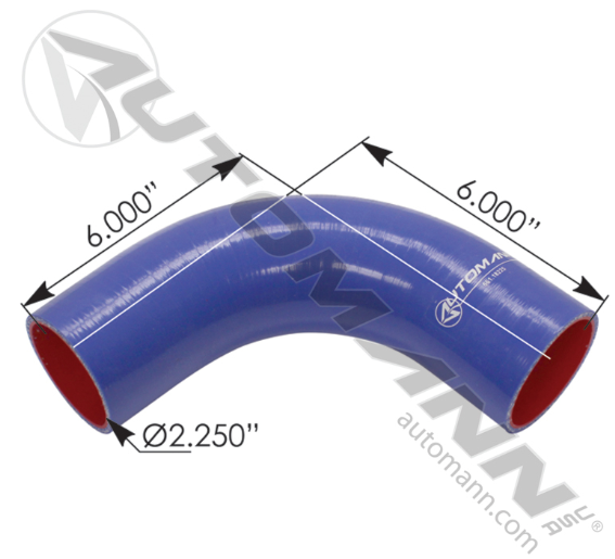 561.18225-COOLANT 90DEG ELBOW W/4PLY POLY, 2.25"ID