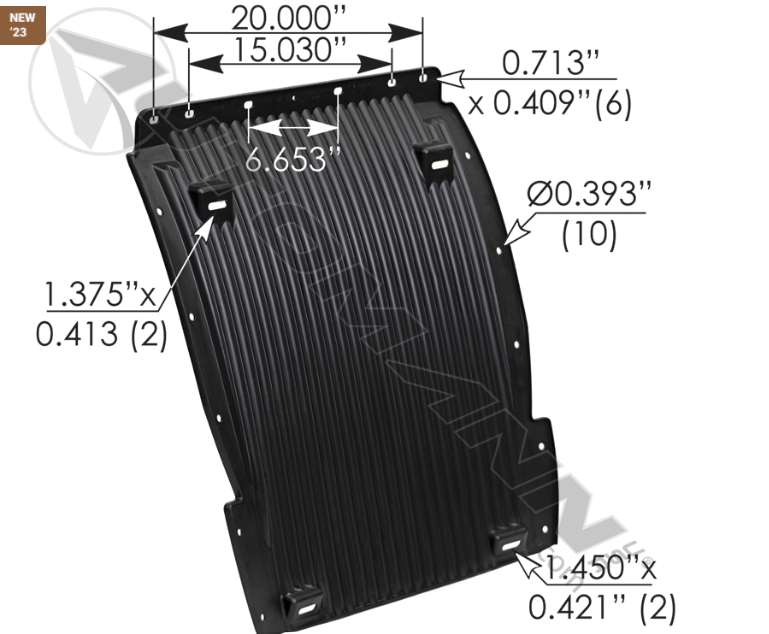 562.9013-QUATER FENDER SPLASH SHIELD VOLVO ..ORDEREDAS :82757709