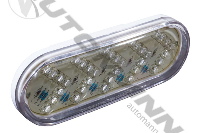 571.LD602CR35-TURN SIGNAL 6IN OVAL SEQ LED RED CLEAR ..